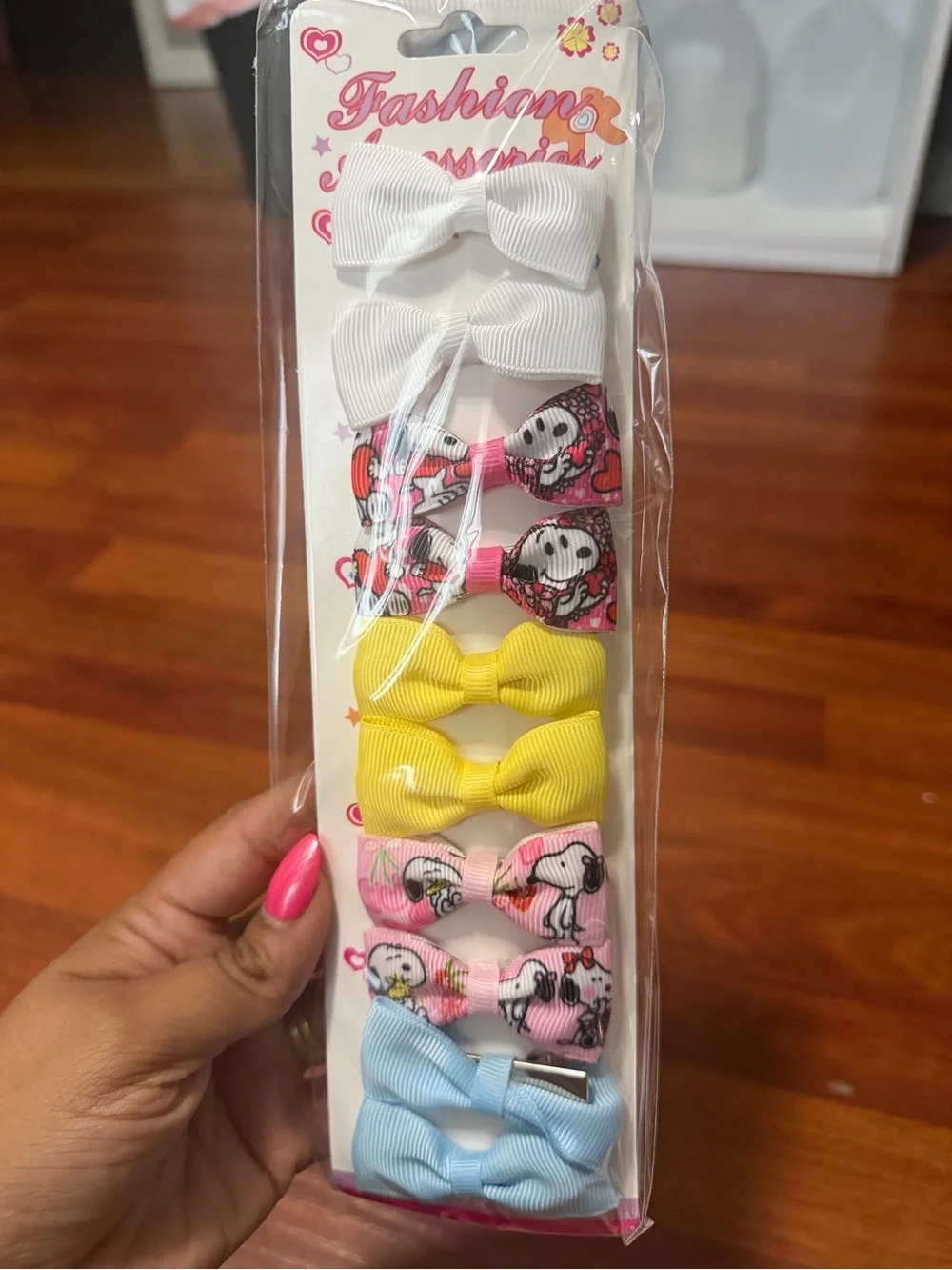 Fashion Kids Bow Hair Clips - White, Pink, Yellow, Blue